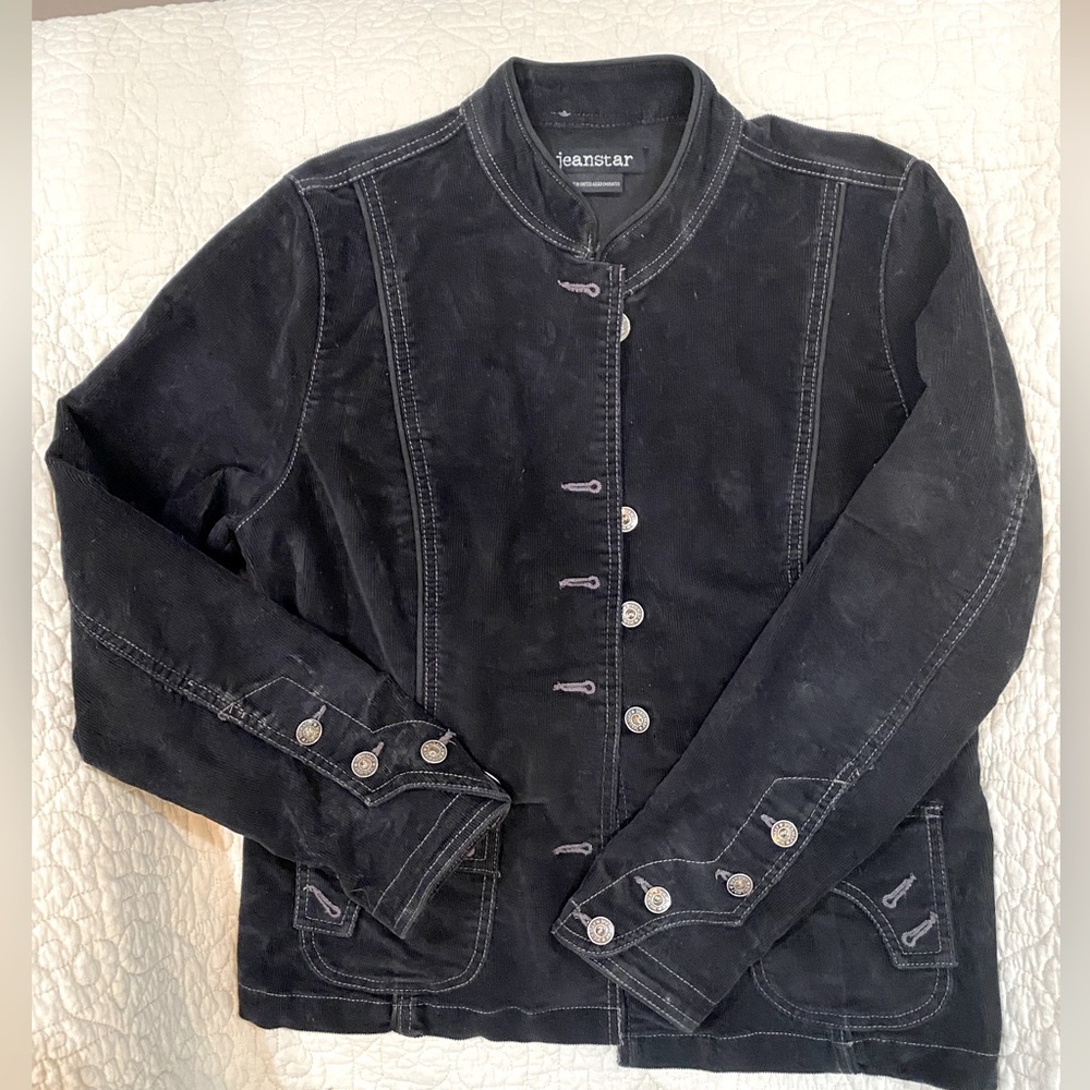 Black Jeanstar corduroy jacket size L.